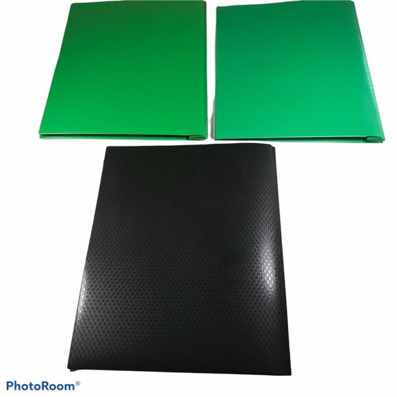 Lot Of 3 Mead Five Star Plastic 2 Pocket And Prong Folders 2 Green 1 Black New - Picture 2 of 4